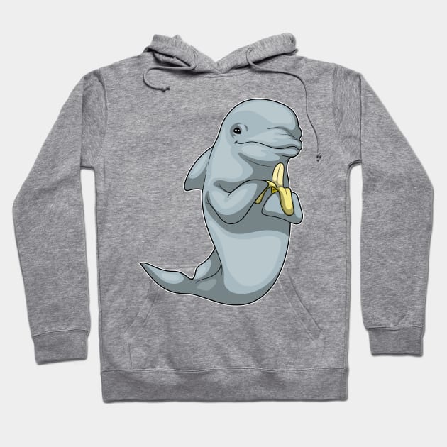 Dolphin Banana Fruit Hoodie by Markus Schnabel